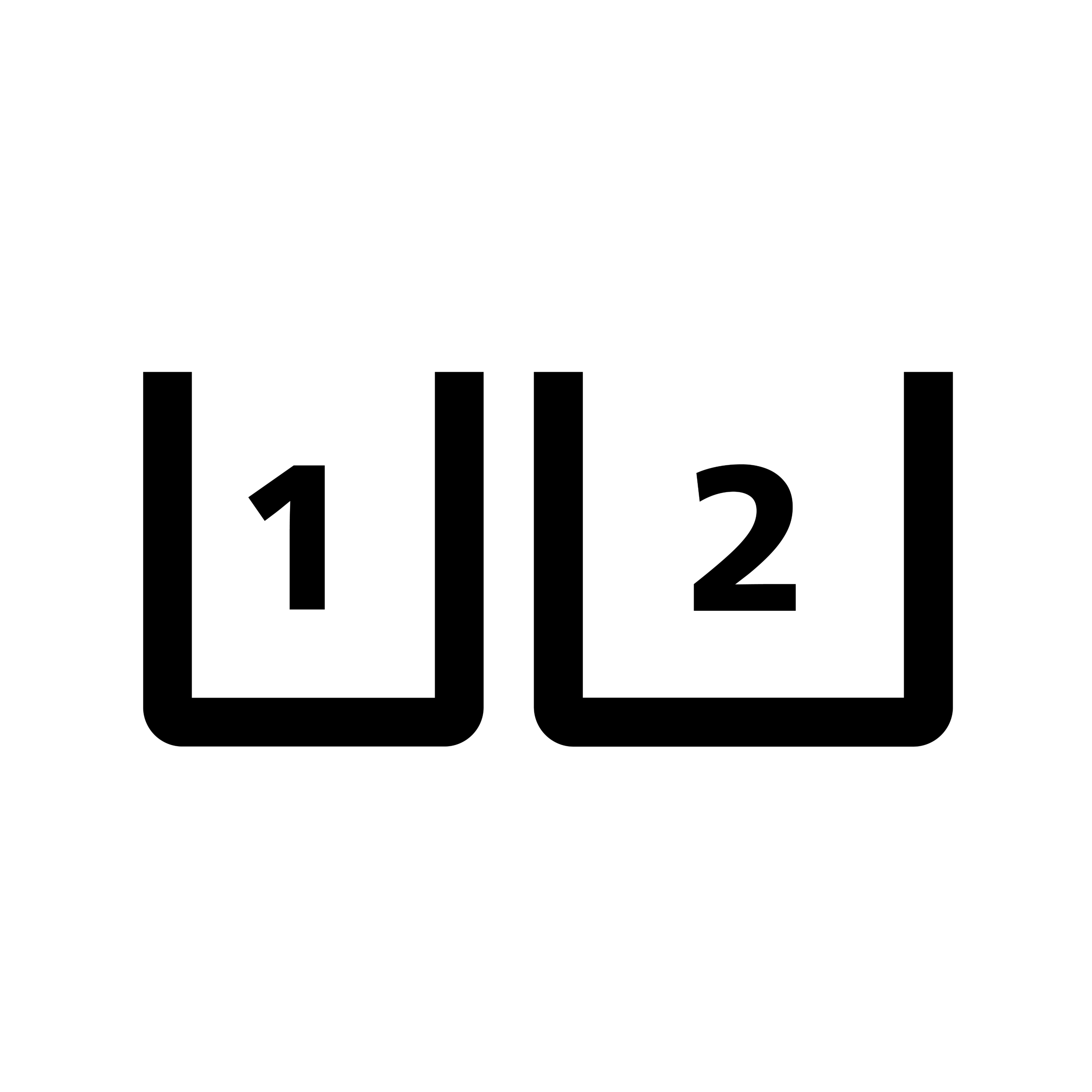 Icon showing two separate airfryer baskets