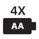 4 AA batteries