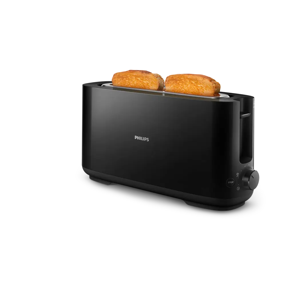 Collection Daily Grille-pain Philips - Toaster Noir, fente longue, 830W Collection Daily Grille-pain Philips - Toaster Noir, fente longue, 830W