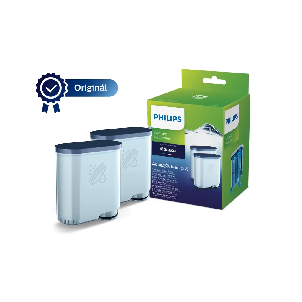 Příslušenství pro údržbu AquaClean Originál vodní filtry Philips, Saeco 2ks Příslušenství pro údržbu AquaClean Originál vodní filtry Philips, Saeco 2ks