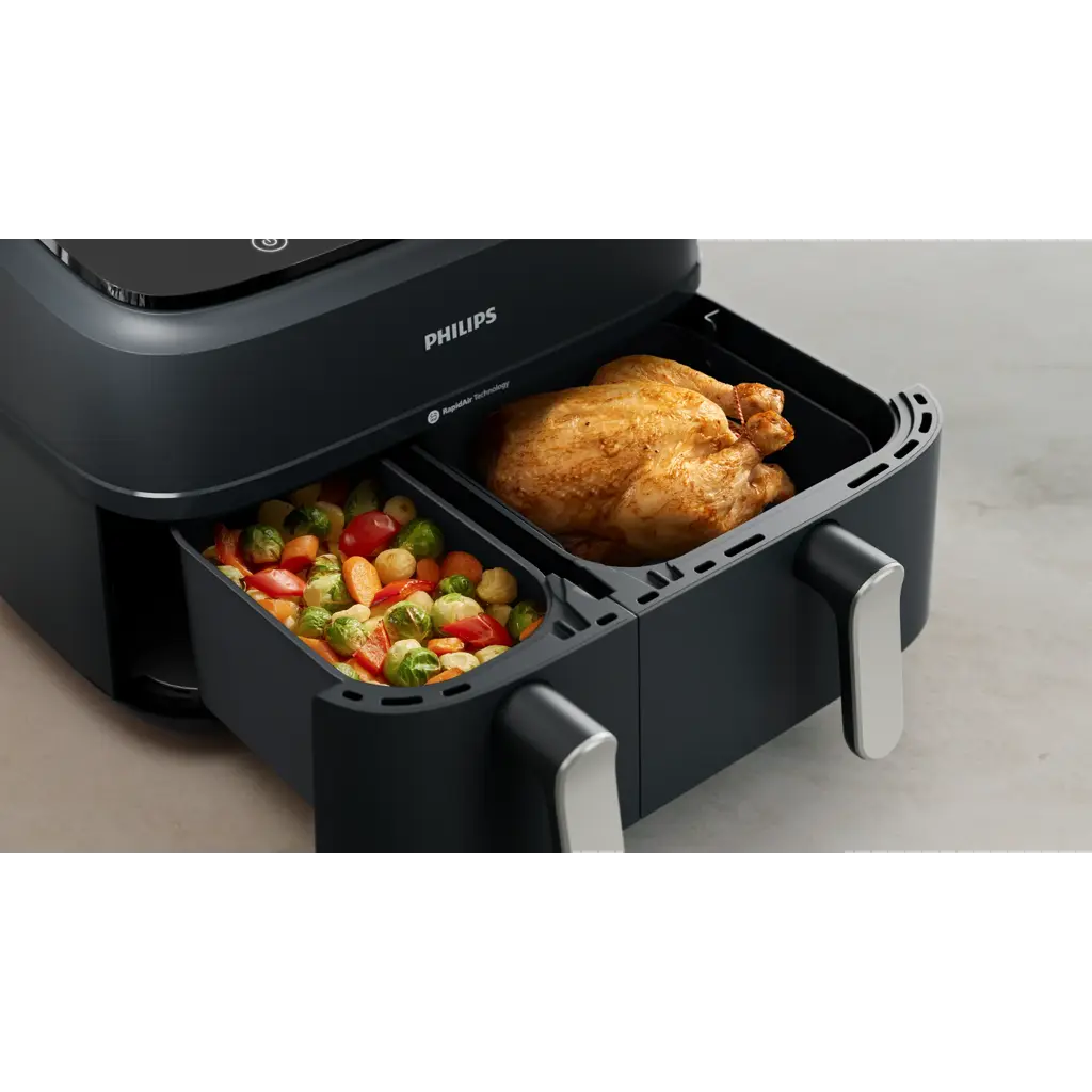 Accessorio Per Friggitrice Ad Aria Philips Dual Basket 9L - Set Griglie E Spiedini In Acciaio Inox Per Serie 3000 (NA350/00, NA352/04)