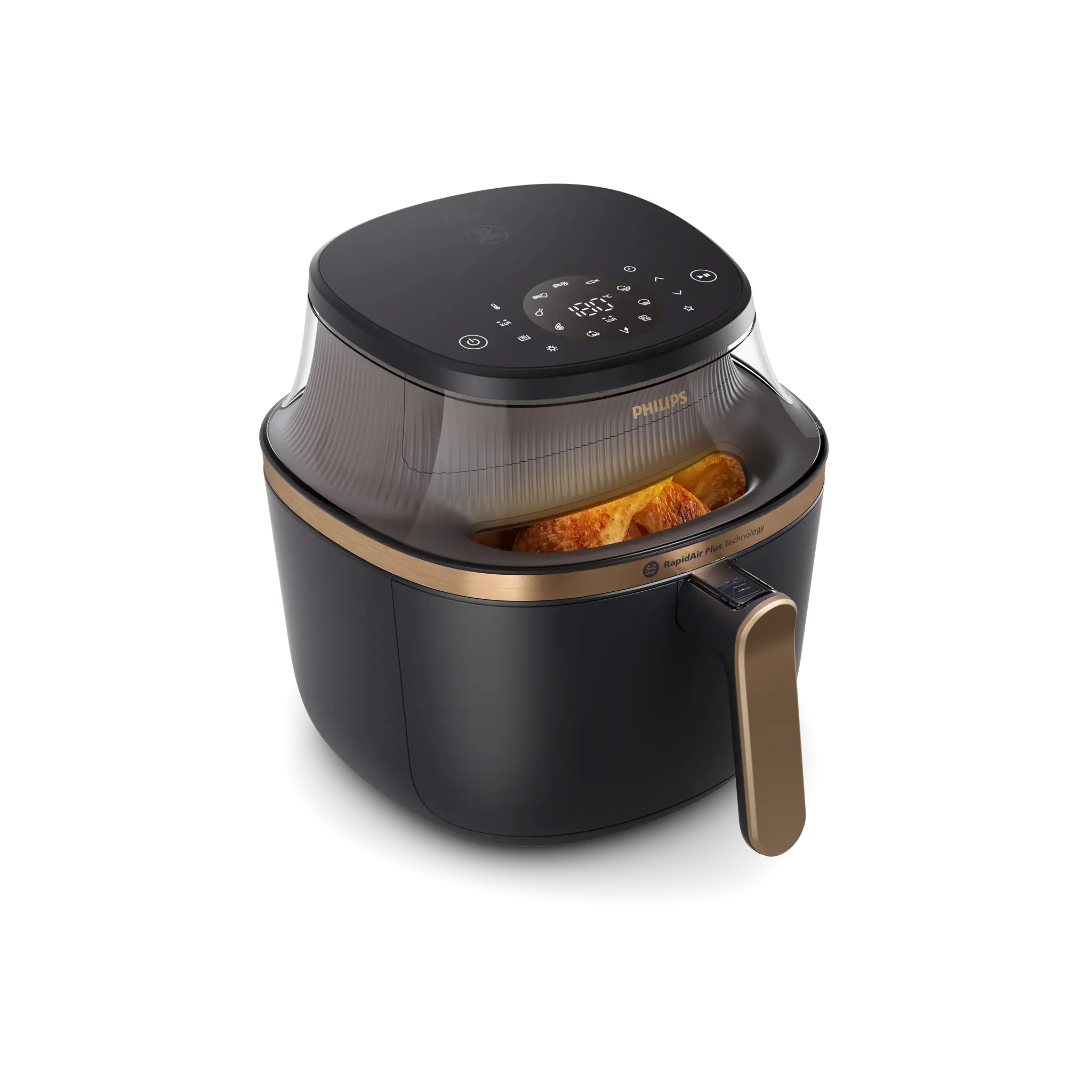 Philips 3000 Series NA342/09 single-basket air fryer in black and gold