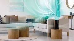 Air humidifié réparti uniformément