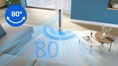 Amplia oscilación de 80°