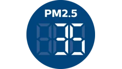Numerische Anzeige des PM2,5-Werts in Innenräumen