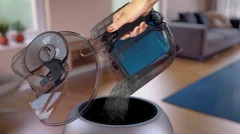 Hygiënisch stofzak legen