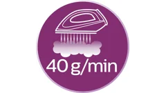 Gleichmäßiger Dampfausstoß von 40&nbsp;g/min