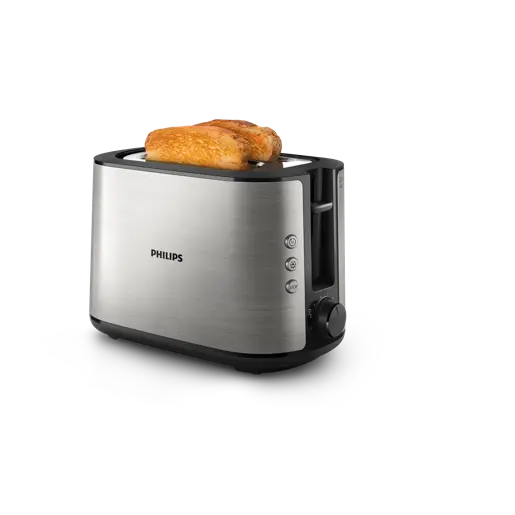 Philips Viva Collection Brödrost – 2 skivor, brett rostningsfack, metall HD2650/90R1