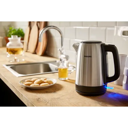Philips Hervidor de Agua - 1.7L, Tapa con Resorte, Indicador Luminoso, Acero Inox, Base con Giro (HD9350/90) – imagen 2