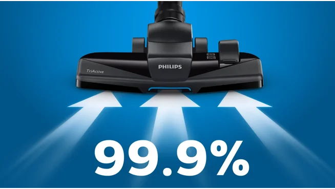 Aspiră 99,9% din praf*