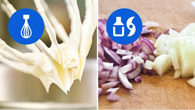 Schneebesen und Zerkleinerer