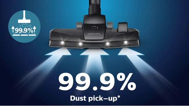 Kerää 99,9&nbsp;% pölystä**