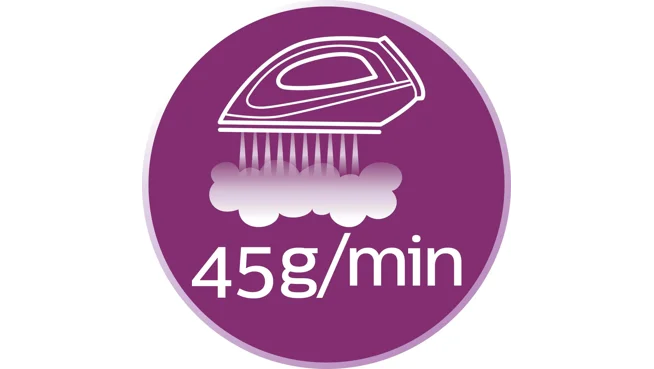 Ånga på upp till 45&nbsp;g/min