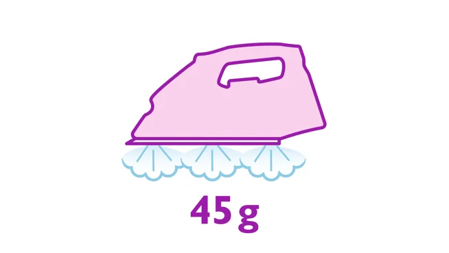 Ånga på upp till 45&nbsp;g/min